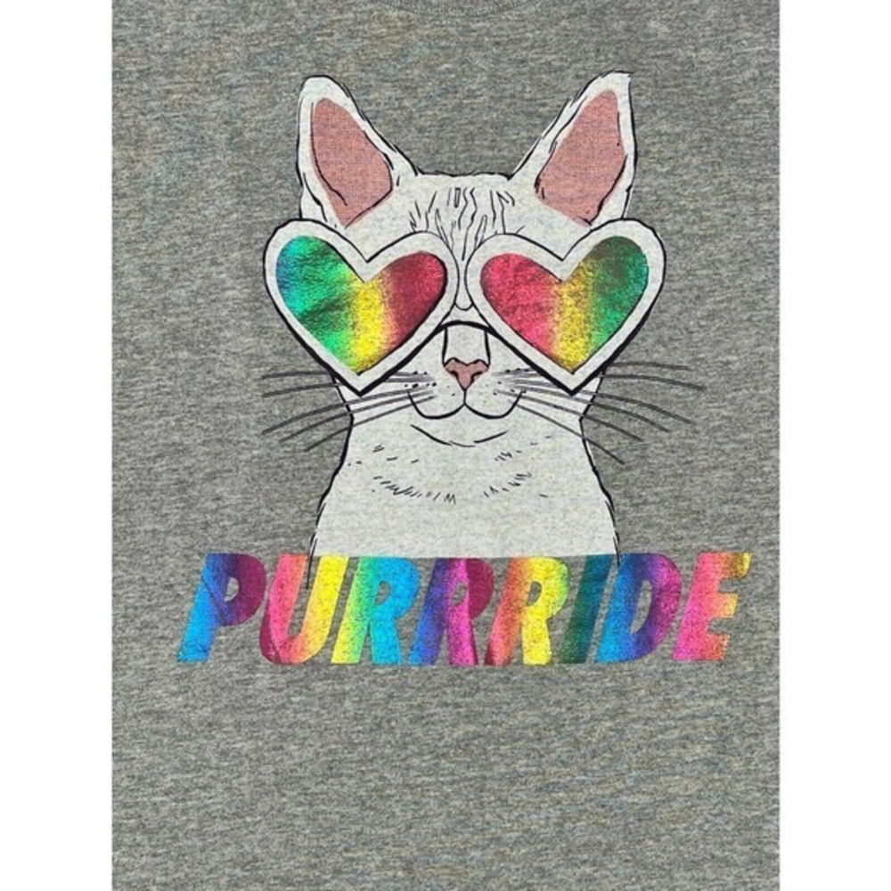 Pride Size S/P Tee for Women Men Purride LGBT Rainbow Cat‎ Lover Unisex T-Shirt